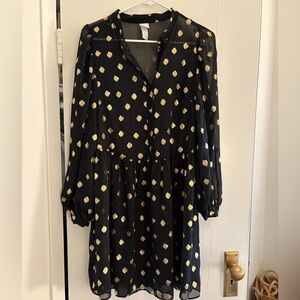H&M Black and Gold Sheer Dress